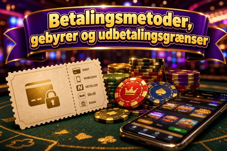Betalingsmetoder, gebyrer og udbetalingsgrænser